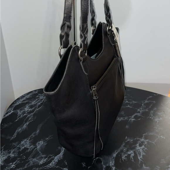 The Sak Handbag Sierra Leather Black Shopper Shoulder Bag AUTHENTIC NWT - Picture 3 of 12